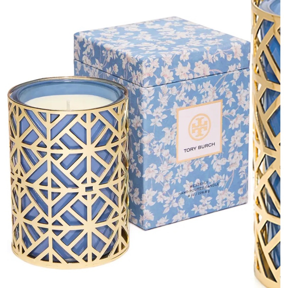 Tory Burch Westerly Hand Poured Candle in Blue